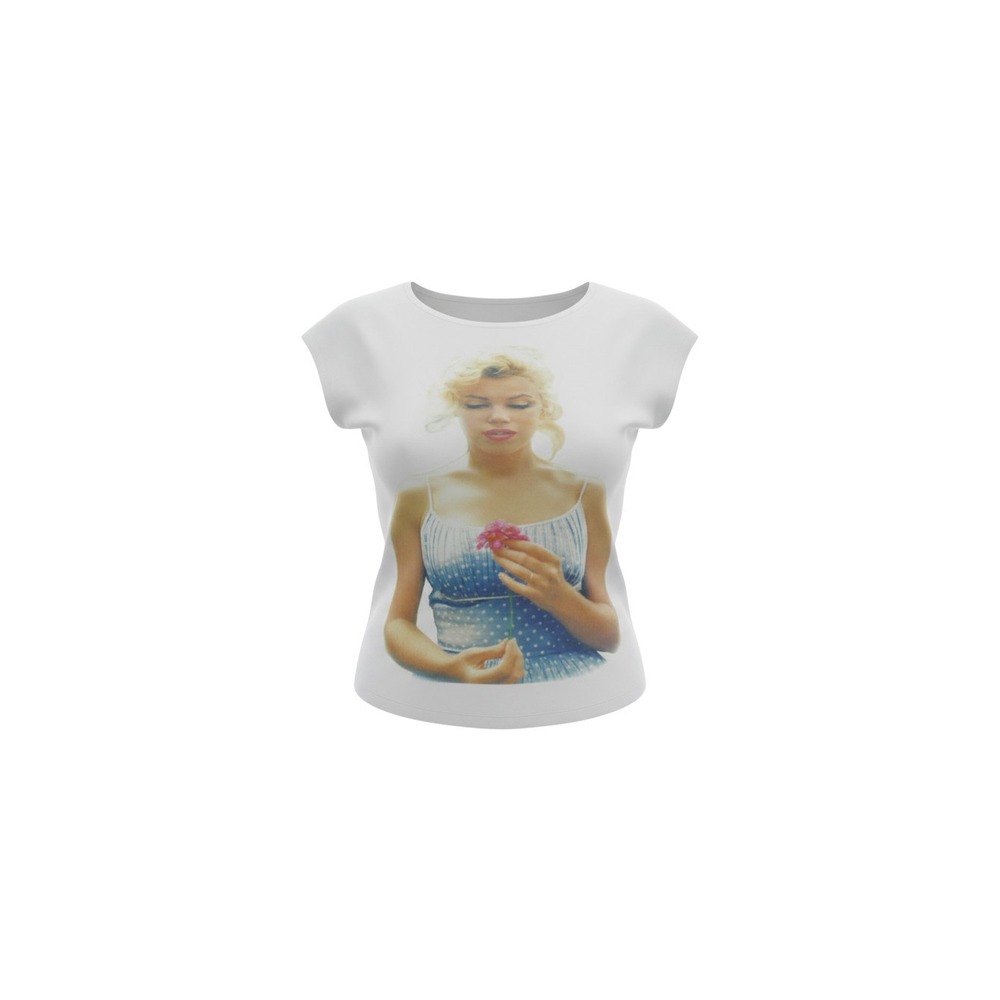 Marilyn Monroe Graphic T-Shirt Womens Small White Cap Sleeve Scoop Neck 1782